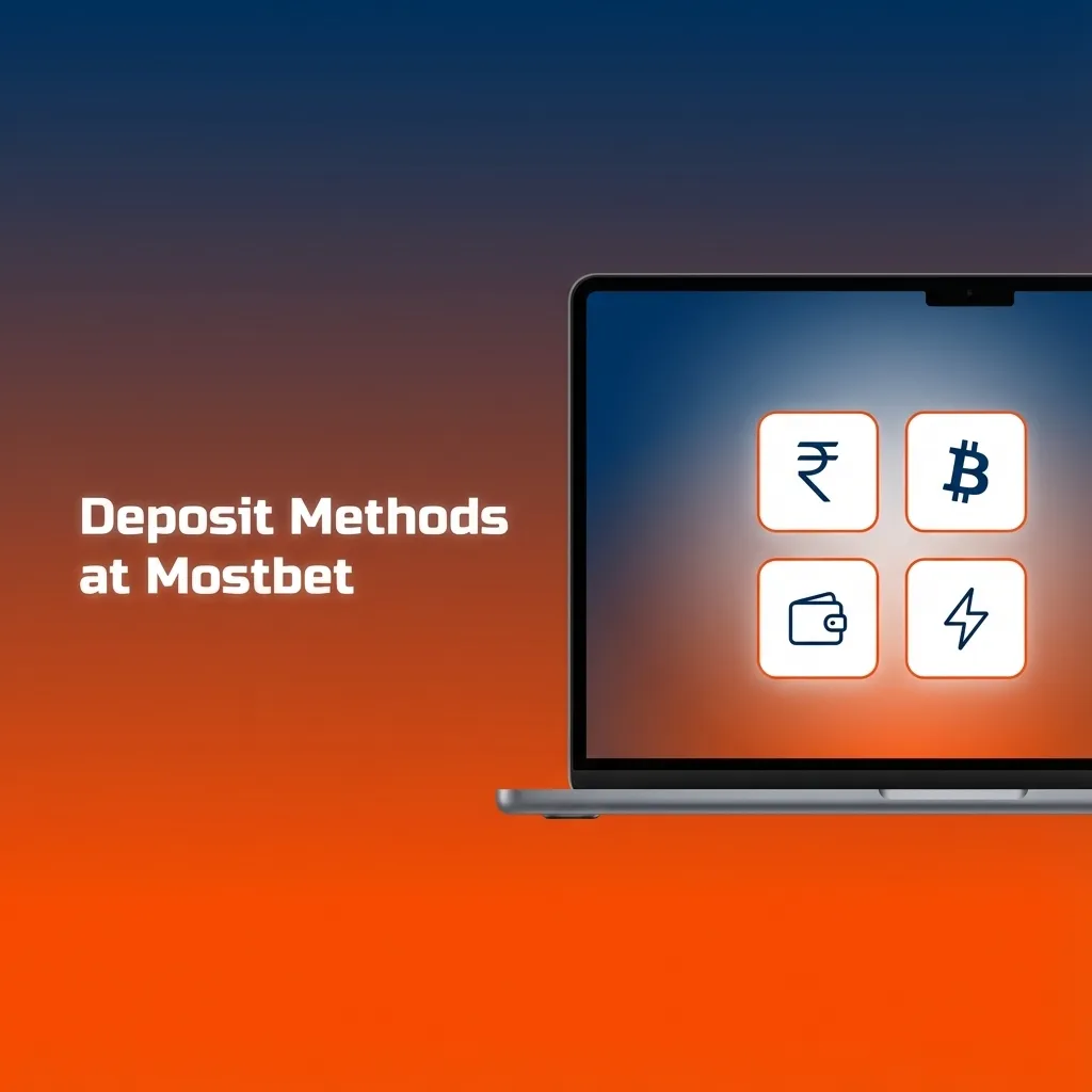 Illustrated guide to Mostbet India deposit methods with rupee symbols and step-by-step funding instructions
