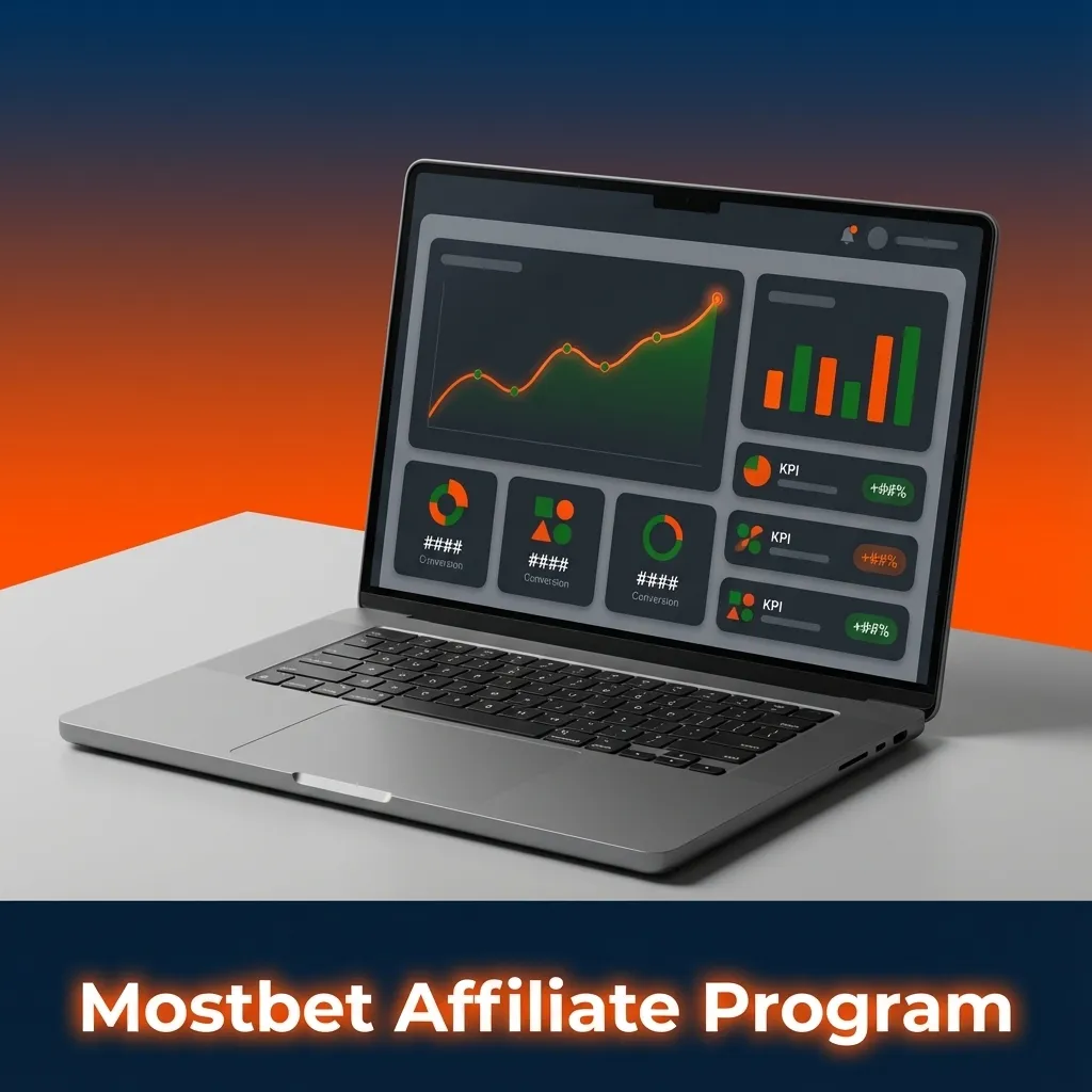 Mostbet Affiliate Program webpage explaining partner commissions, tracking links, stats, and revenue share or CPA reward models