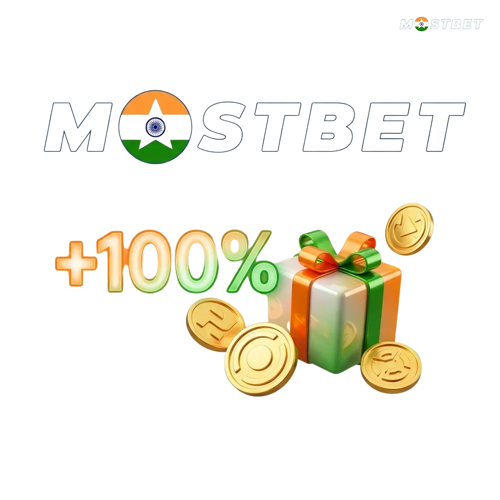 Banner showing “Mostbet Bonuses and Promotions in India” with 125% welcome bonus and 250 free spins highlighted