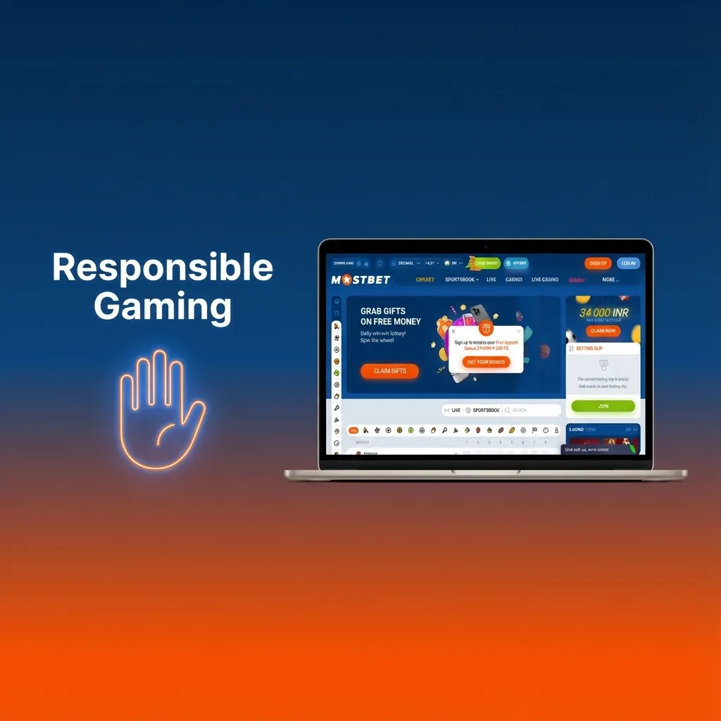 Illustration of a bettor setting limits and timeouts on the Mostbet site, highlighting safe and responsible gaming practices